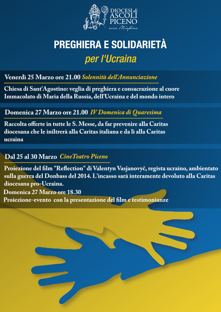 Preghiera e solidarietà per l'Ucraina - locandina