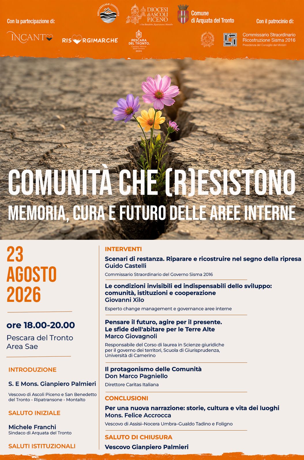“Comunità che (R)esistono”: il futuro delle aree interne Custodi della Vita interiore: due giorni di discernimento a Ripatransone - locandina