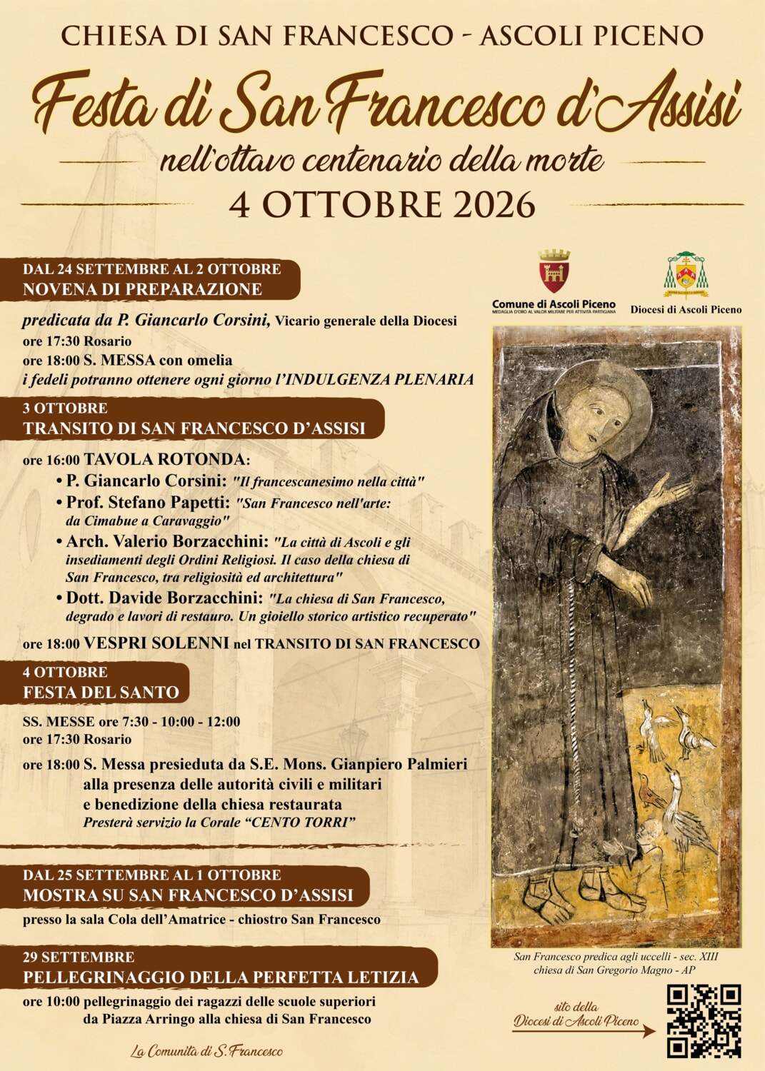 Festa di San Francesco d'Assisi nell'ottavo centenario della morte - locandina